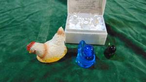 Lot with Blue and Green Glass Birds and Angels