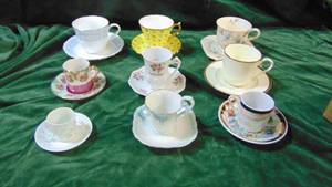 Lot of 9 Cups and Saucers