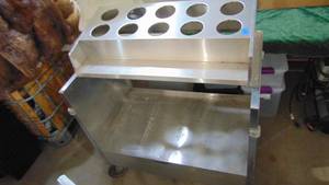 Stainless Steel Utensil Cart on Wheels