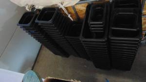 Lot of Black Plastic Food Prep Containers