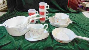 Lot of Corning Ware and Fireking Mugs