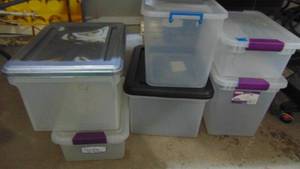 Lot of 6 Smaller Storage Totes