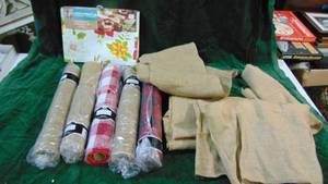 Lot of Burlap Runners and Rolls