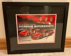 lot 9 image: Framed Behind  Glass Signed By Casey Kahne & Jeremy Mayfield & More 15 x 17 12