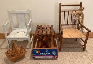lot 27 image: Misc. Primitive Items Including Kids Chairs & More