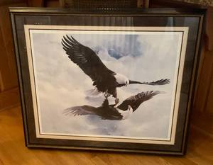 lot 41 image: Pencil Signed Mario Fernandez Framed Behind Glass Courtship Flight Print 370580 34 x 39 12