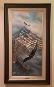 lot 58 image: Large Framed Rick Kelly On Freedoms Wing  Limited Edition Print On Canvas 1920  (35 12 x 62 12)