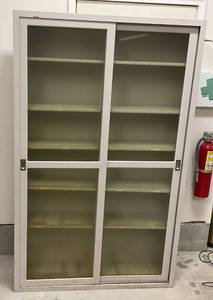 lot 76 image: 1 Panel With Crack Laboratory Cabinet  48L x 78H x 12 W (BRING HELP TO LOAD)