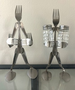 lot 35 image: Figural Fork and Spoon Art  Figurines