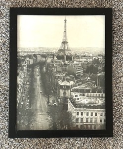 lot 39 image: Framed Black and White Cityscape of Paris PhotographicPrint