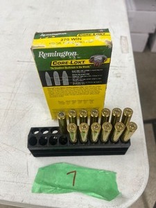 lot 7 image: 13 REMINGTON CORE-LOKT 270 WIN 130 GR. PSP BULLETS