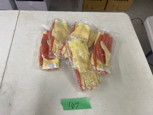 lot 167 image: 6 PAIR OF RUBBER PALMED GLOVES