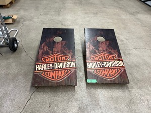 lot 189 image: HARLEY DAVIDSON 4X2 CORNHOLE BOARDS