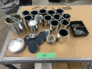 lot 193 image: PAINT CANS & LIDS