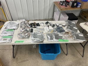 lot 198 image: TABLE FULL OF HAFELE LED LIGHT STRIPS, LIGHT BARS, CONTROLLERS, CABLES, & SWITCHES (OVER $1000) RETAIL VALUE