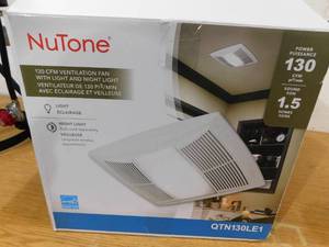 lot 46 image: Broan-NuTone QT Series 130 CFM Ceiling Bathroom Exhaust Fan with LED Light and Night Light, ENERGY STAR