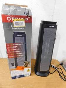 lot 8 image: Pelonis 1500-Watt 23 in. Digital Tower Indoor Ceramic Heater Quiet Operation w Safety Overheat Protection and Fan Mode in Black