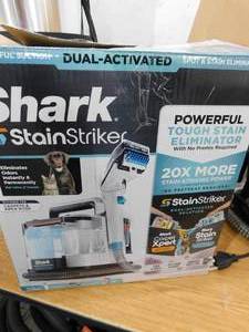 lot 9 image: Shark StainStriker Portable Corded Upholstery, Car, Rug and Carpet Cleaner with Spot and Pet Odor Remover in White