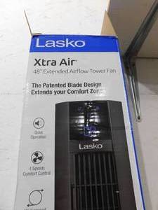 lot 67 image: Lasko Xtra Air 48 in. 4-Speed Tower Fan in Black with Digital Display, Auto Mode, Timer and Remote Control