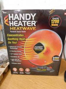 lot 84 image: HANDY HEATER 1200-Watt Electric Oscillating Ceramic Parabolic Space Heater