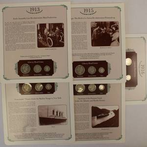 5 Pages From The Last Family of U.S. Silver Coins 1912-1916