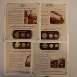 4 Pages From The Last Family of U.S. Silver Coins 1904-1907