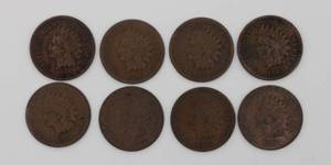 8 - Indian Head Pennies 1865-1876