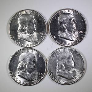 4 - Franklin Half Dollars
