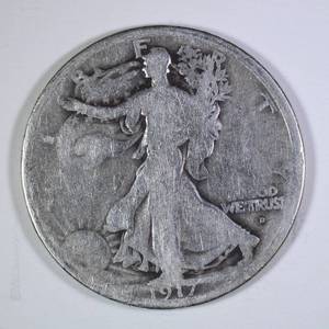 1917-D Walking Liberty Half Dollar Obverse
