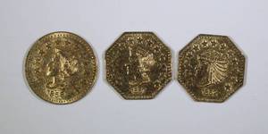 3 - California Gold Half Dollar Tokens Gold Rush