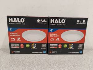 lot 48 image: 2 NEW HALO 4 SURFACE DOWNLIGHT