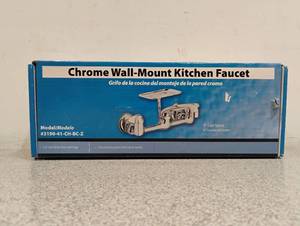 lot 51 image: NEW CHROME WALL-MOUNT KITCHEN FAUCET