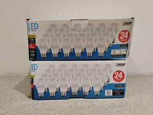 lot 81 image: 2 NEW FEIT ELECTRIC 24PACK 60W LED LIGHTING BULBS