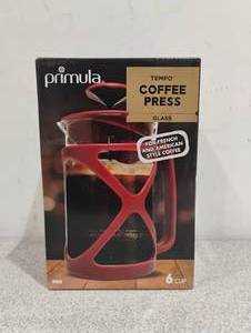 lot 108 image: NEW PRIMULA TEMPO COFFE PRESS GLASS 6 CUP
