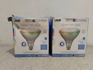 lot 113 image: 2 NEW FEIT ELECTRIC 90W LED  SMART WIFI BULB