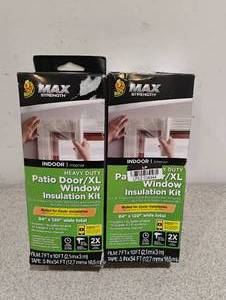 lot 117 image: 2 NEW DUCK MAX STRENGTH HEAVY DUTY PATIO DOORXL WINDOW INSULATION KIT