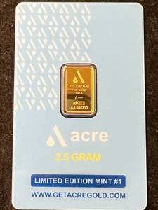 lot 03 image: 2.5 GRAM .999 FINE GOLD ACRE BAR