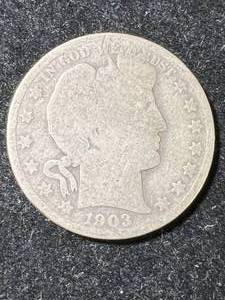 lot 09 image: 1903 US BARBER HALF DOLLAR
