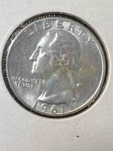 lot 29 image: 1961 US WASHINGTON QUARTER BU