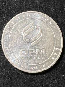 lot 50 image: 1 TROY OZ .999 FINE SILVER OPM METALS ROUND