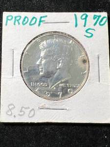lot 70 image: 1970-S US PROOF KENNEDY HALF DOLLAR