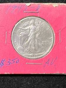lot 71 image: 1943-D US WALKING LIBERTY HALF DOLLAR AU