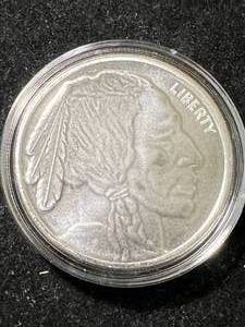 lot 75 image: 1 TROY OZ .999 FINE SILVER BUFFALO INDIAN ROUND IN AIRTITE