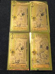 lot 94 image: GROUP OF 5 US $1 GOLDBACKS 11000TH TROY OZ 24K GOLD EACH