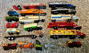 lot 132 image: Large Lot of HO Scale Semi-Trucks, Cars, and Vehicles - Vintage