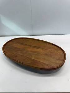lot 13 image: TEAK TABLE TOP W BASE CASTING