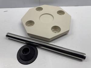 lot 66 image: Detmar Ivory Removable MarineRV Table Kit - Octagonal, Surface Mount