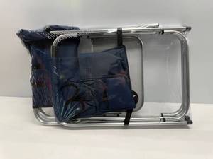 lot 94 image: Deluxe Camping Chair - Blue - Director Chair