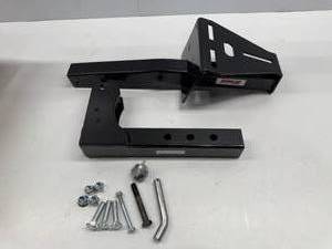 lot 105 image: Extreme Max Pivoting Fold Down Hitch Mount Spare Tire Carrier for 2 Receivers, Black