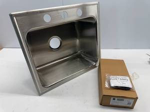 lot 116 image: Just Manufacturing Stainless Steel Sink SL-1921-A-GR-3
